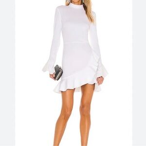 Alexis White Long Sleeve Ruffle Dress